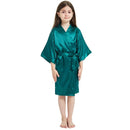 Children's plain rayon satin bathrobe