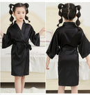 Children's plain rayon satin bathrobe