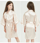 Children's plain rayon satin bathrobe