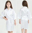 Children's plain rayon satin bathrobe