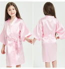 Children's plain rayon satin bathrobe