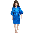 Children's plain rayon satin bathrobe